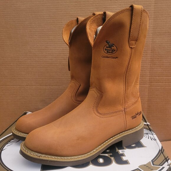 Georgia Boot G5814 11" Wellington Oil & Slip Resistant Boots Size: 9.5 Chestnut - Picture 1 of 10